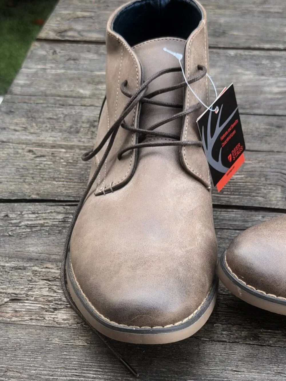 NWT Deer Stags Mark Dress Memory Foam Comfort Lace-up Ankle Boots Size 9M Brown